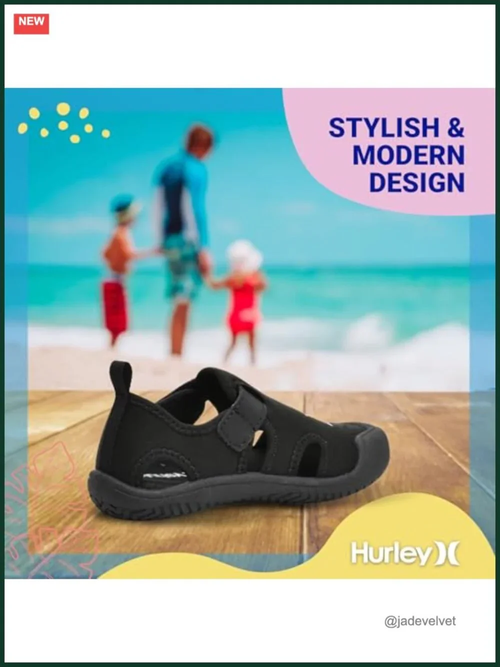 Toddler Water Shoes with Non-Slip Sole and Adjustable Straps, Lightweight,